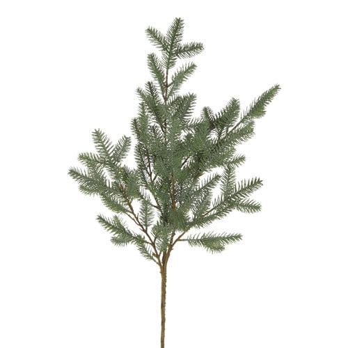 36-inch tall artificial green pine spray made of foam with realistic needle branches.