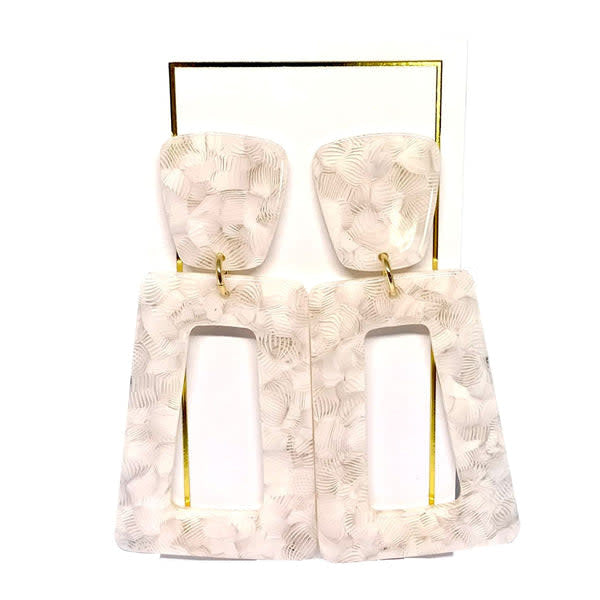 Kennedy resin earrings with stainless steel posts in a clear finish.