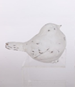 Large whitewashed resin bird figurine with natural wood grain texture
