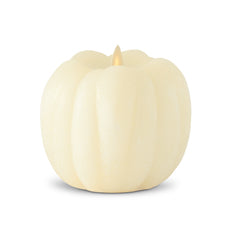 4.5 Inch White Wax Pumpkin Luminara Indoor Candle