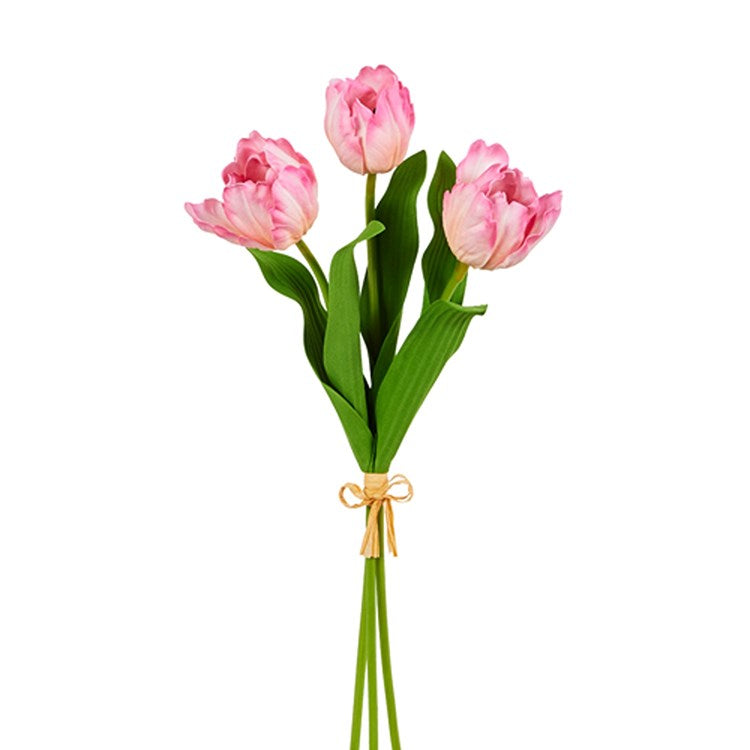 Pink foam tulip-shaped bundle measuring 18 inches long