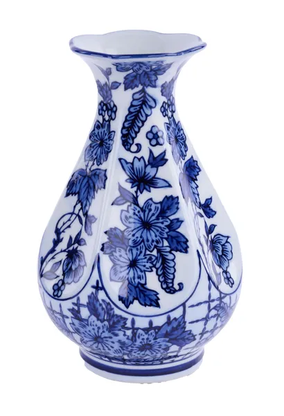 Tall porcelain vase with a cylindrical silhouette in neutral tone
