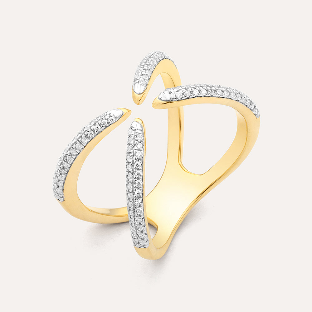 All Axis statement ring in gold-plated sterling silver with a diamond accent.