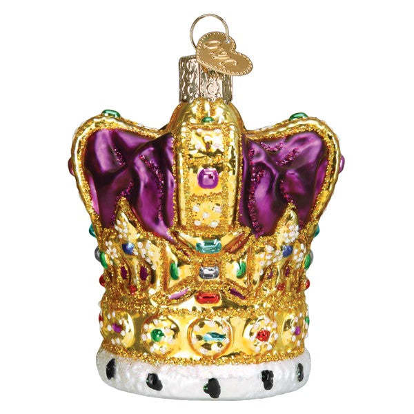 Gold King's Crown Ornament with intricate filigree detailing on a three-dimensional silhouette.