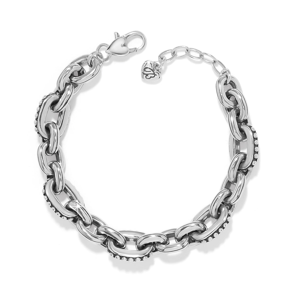 Silver plated adjustable link bracelet with lobster claw closure