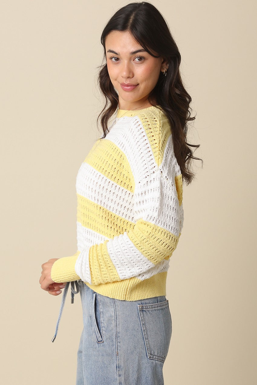 Sadie Mesh Stripe Knit Sweater