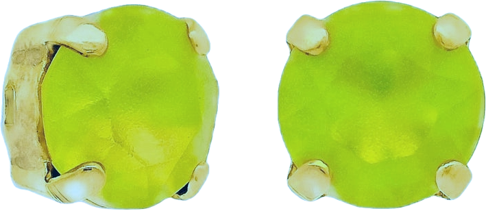 Oakland stud earrings in Citrus Lime matte finish with a geometric silhouette.