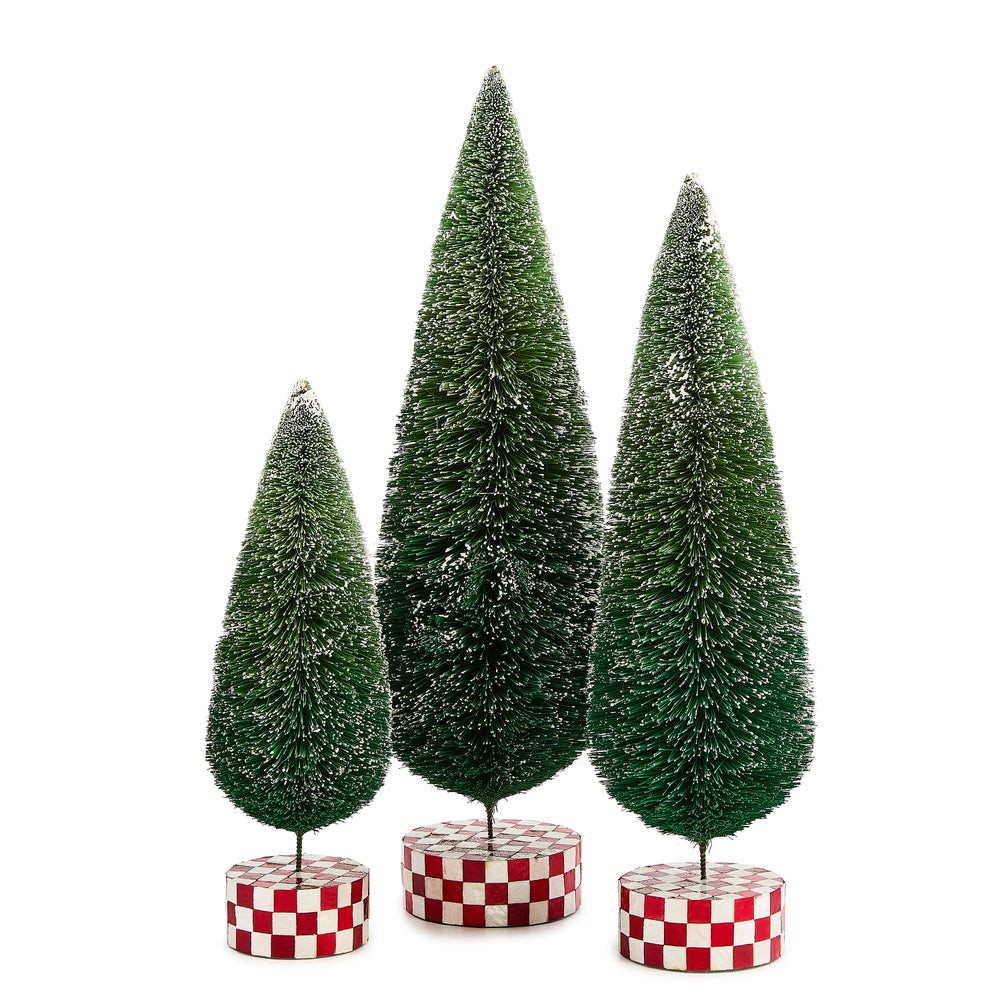 Capiz shell bottle brush tree with natural wood accents
