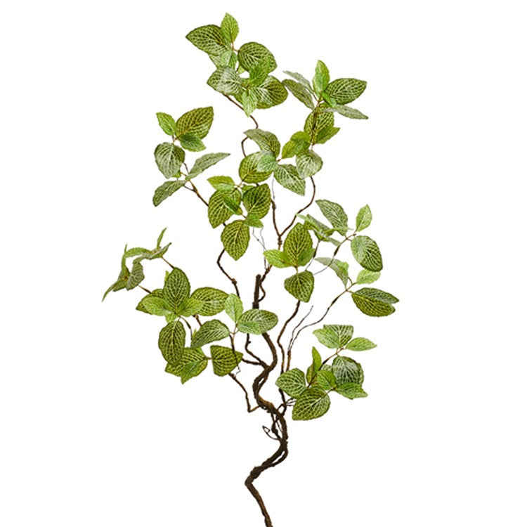 34-inch artificial greenery spray made of polyester with a natural leaf pattern.