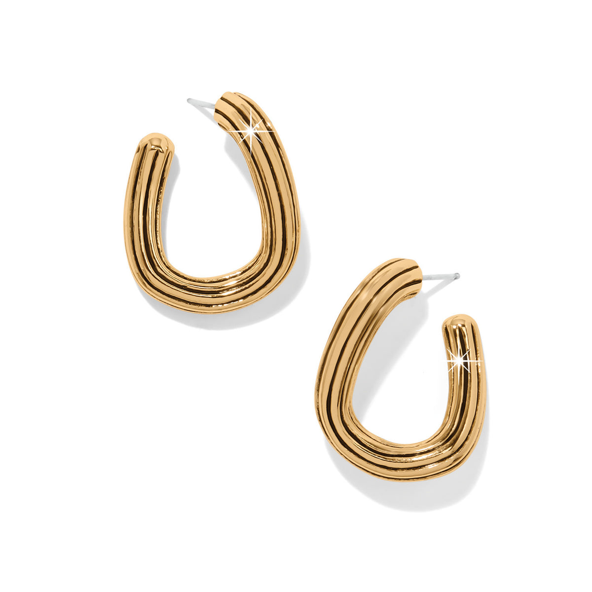 Gold plated post earrings with flat disc backs offering classic lightweight elegance.