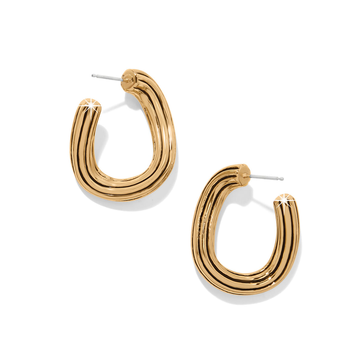 Gold plated post earrings with flat disc backs featuring classic lightweight elegance.
