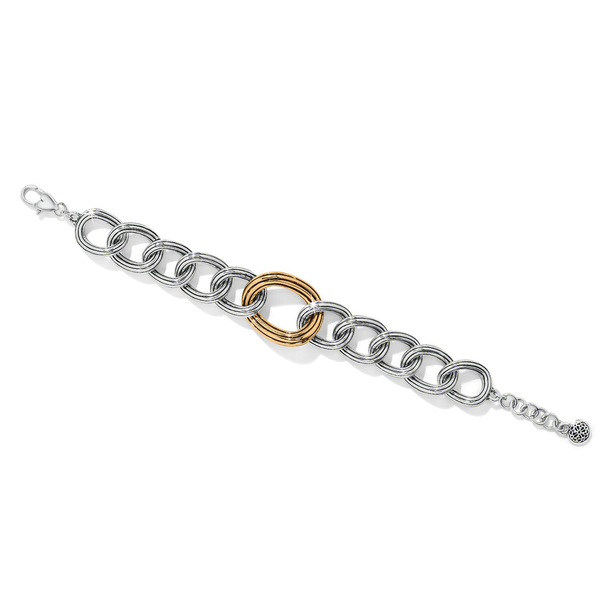 Silver-gold two-tone Ferrara Eterna link bracelet with lobster claw closure