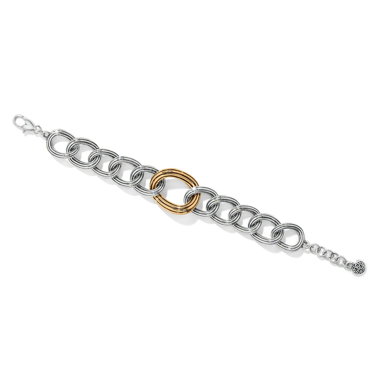 Silver-gold two-tone Ferrara Eterna link bracelet with lobster claw closure