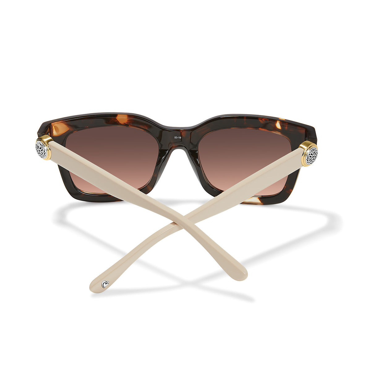 Rectangle Ferrara sunglasses in tortoise two-tone frame with optical lenses.