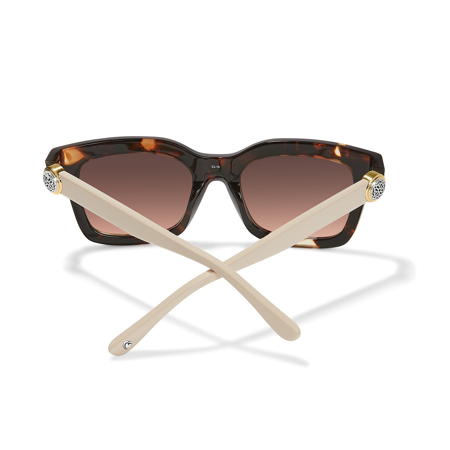 Rectangle Ferrara sunglasses in tortoise two-tone frame with optical lenses.