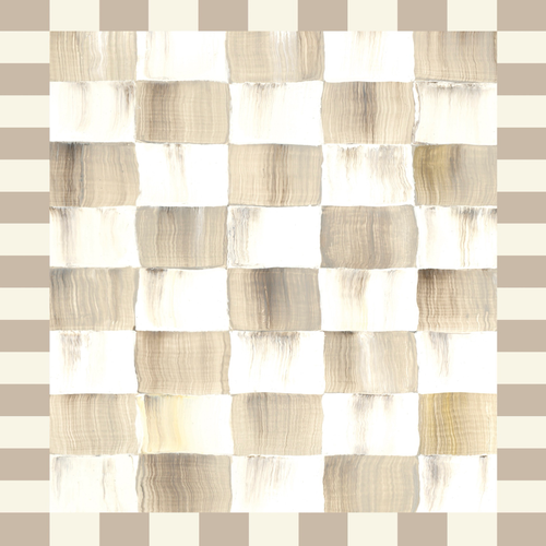 Mocha Checkered 2’ X 3’ Washable Rug