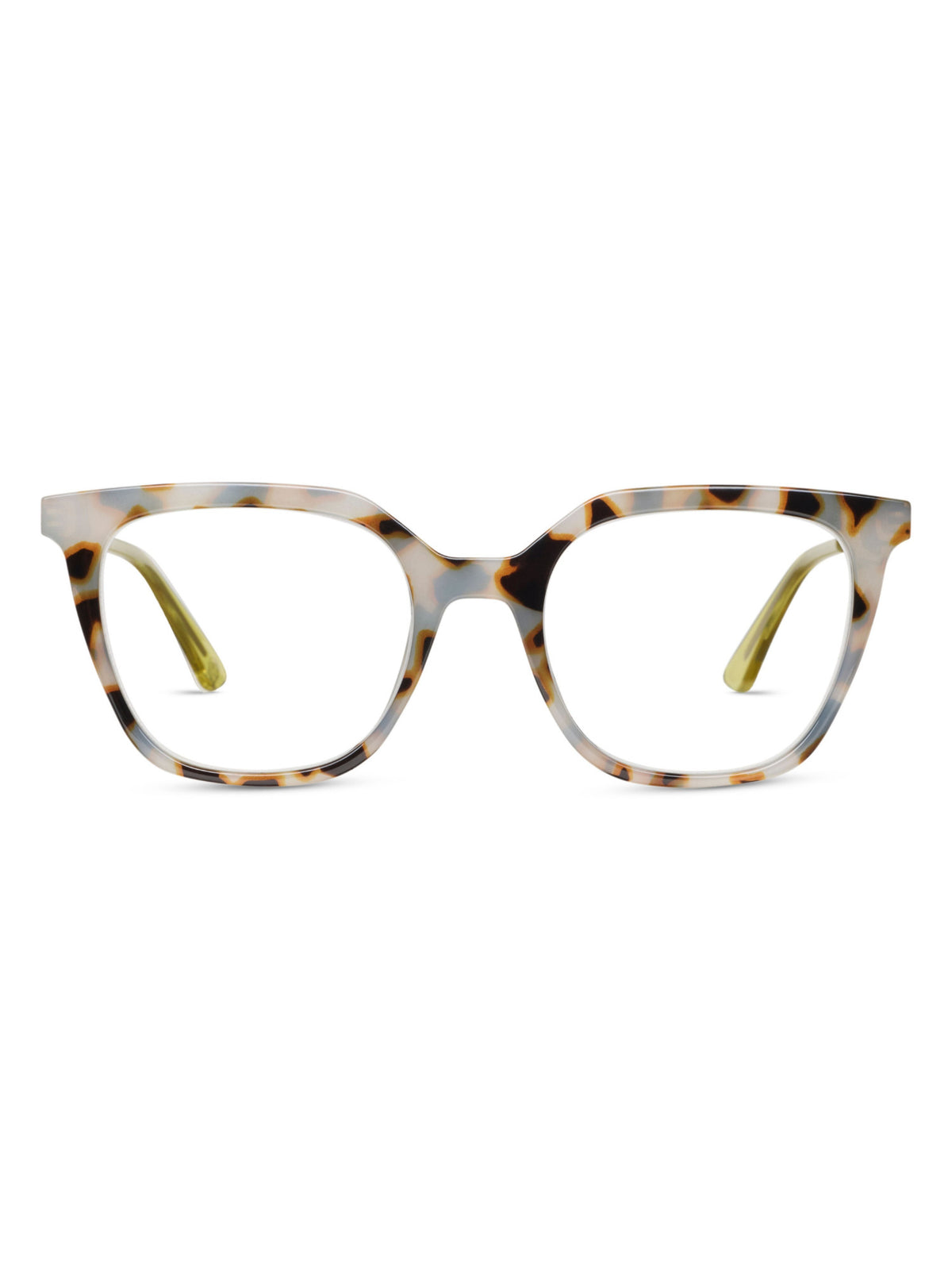 Josephine eyeglasses with polycarbonate frame in blue light focus lenses featuring spring hinges and aspheric acrylic material.