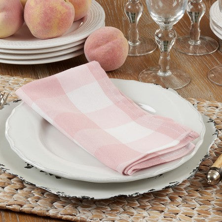 Buffalo plaid napkin made of cotton polyester blend with red black pattern