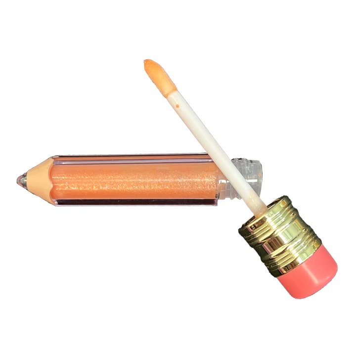 Petite Pencil Lip Gloss in a sleek black tube with silver cap.