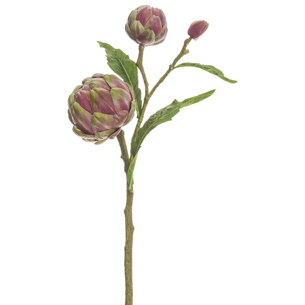 A 26-inch artichoke-shaped spray with a textured fabric finish in natural tones.