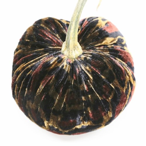 3-inch velvet pumpkin in deep orange with a smooth rounded silhouette.