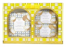 Beekman 1802 Coconut Cream Sampler set with two bar soaps and one whipped body cream.