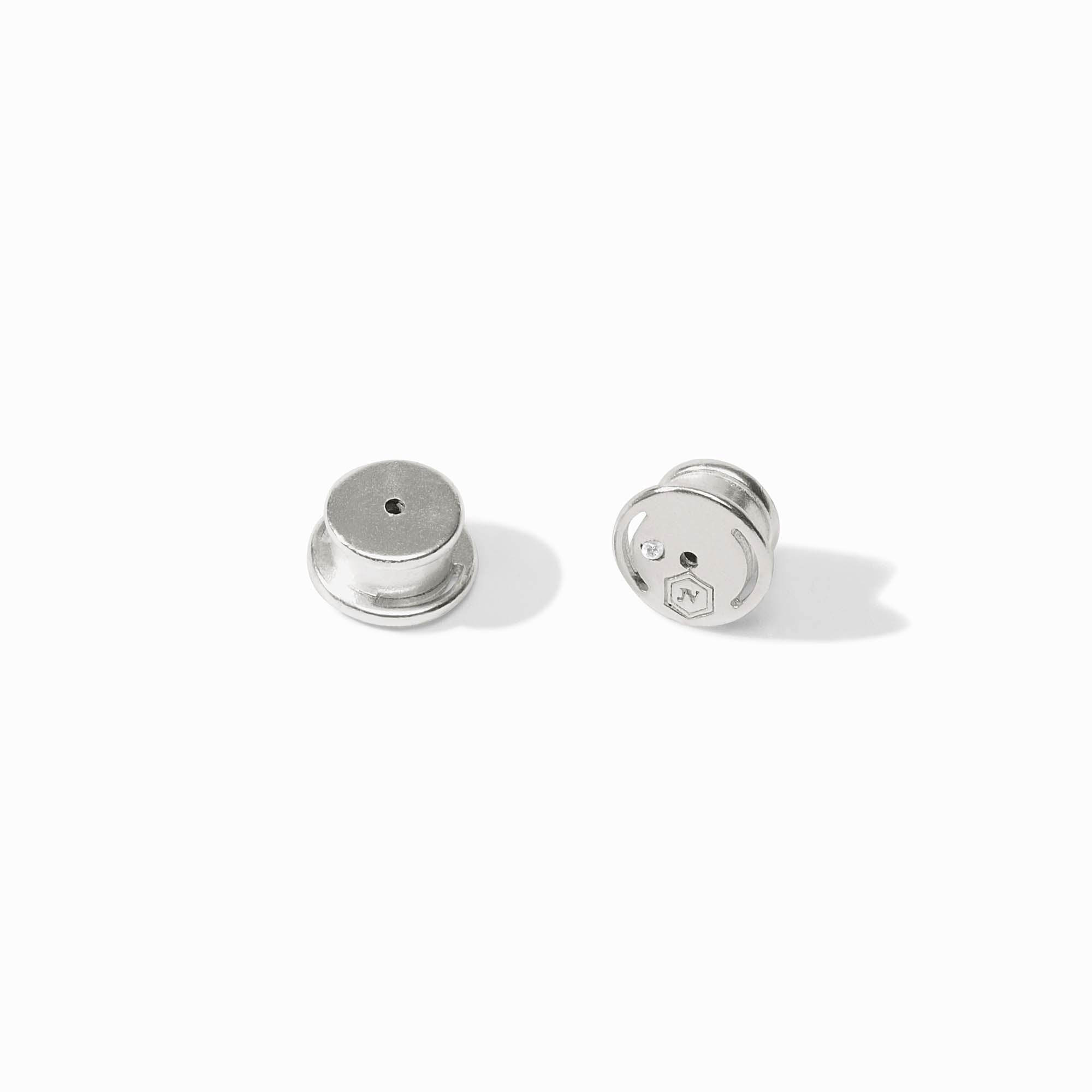 Two silver-plated earring backs for the Colette Bead Hoop earrings.