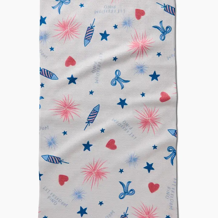 Freedom Tea Towel in waffle weave with single-sided print