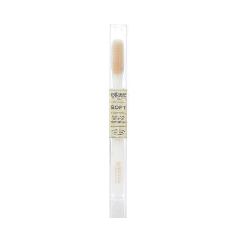 Ivory handle toothbrush with soft natural boar bristles in a vintage-inspired silhouette.