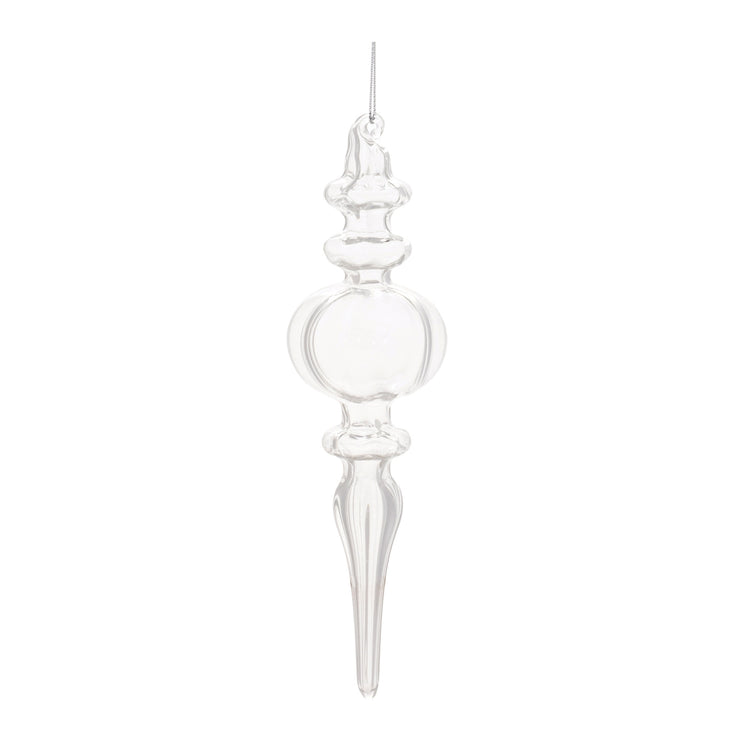Glass finial ornament with a classic tapered silhouette