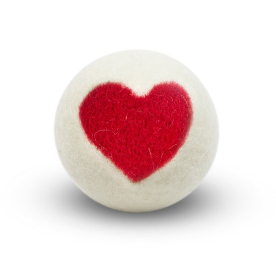 Single white eco dryer ball with smooth rounded shape