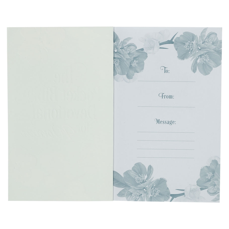 Softcover Pocket Bible Devotional in beige with gold foil text on the front cover.