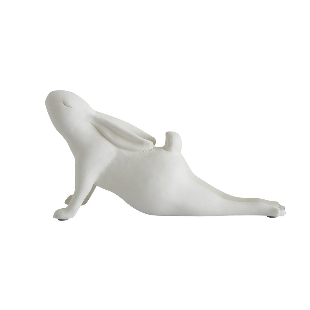 White Arching Yoga Rabbit