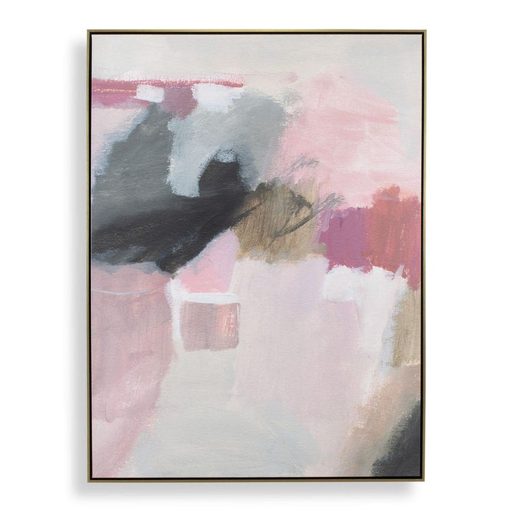 Process Framed Canvas featuring a minimalist abstract design with neutral tones on an off-white background.