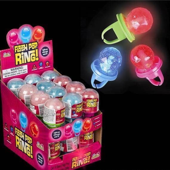 Flashing Pop Ring toy by Llb Kids Toys featuring a vibrant circular silhouette with multi-color LED flashing lights.