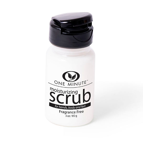 3oz Moisturizing Salt Scrub in a clear jar with visible pink salt crystals and oil.