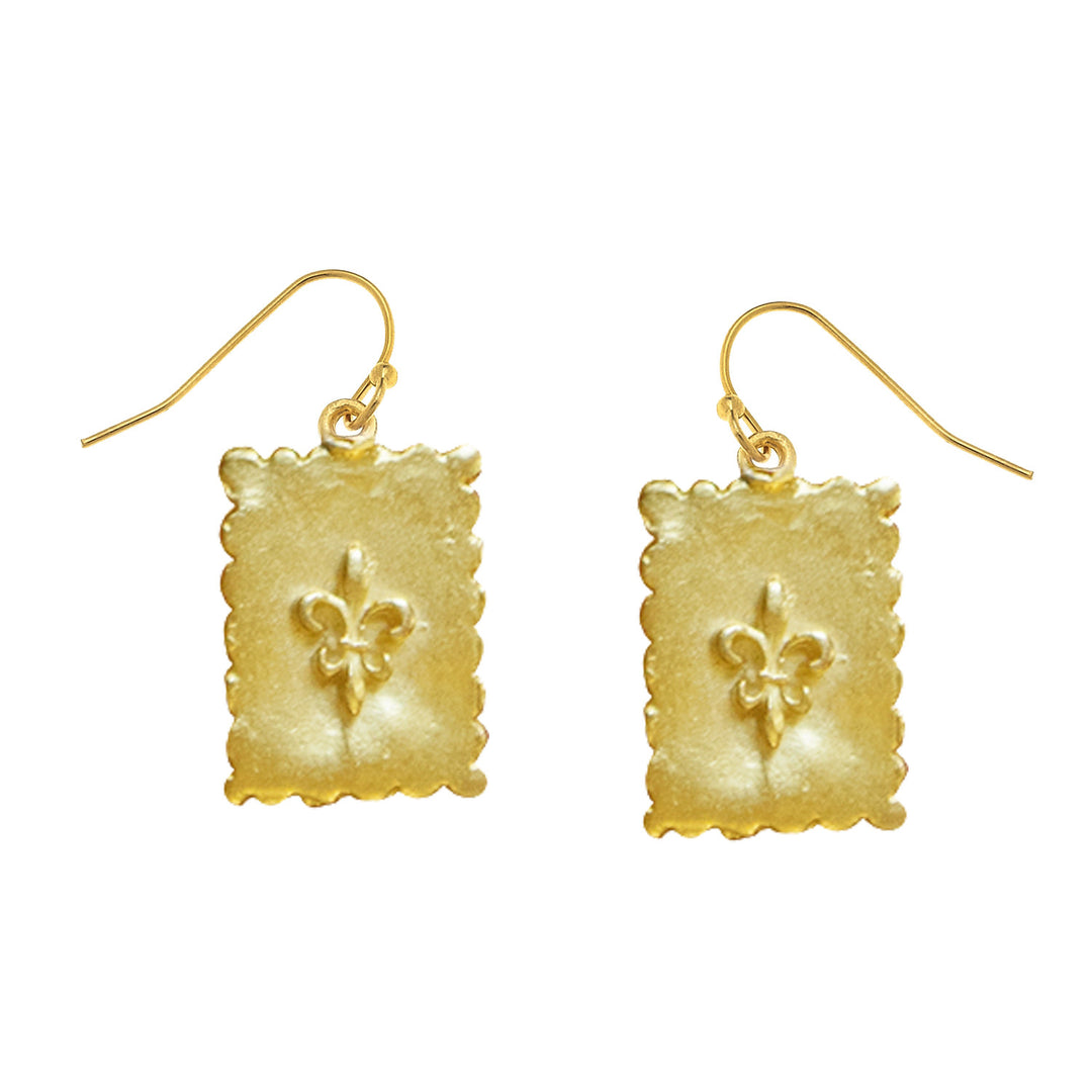 Fleur De Lis Stamp Earrings