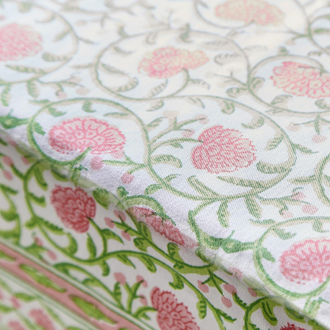 Floral Block Print Table Cloth