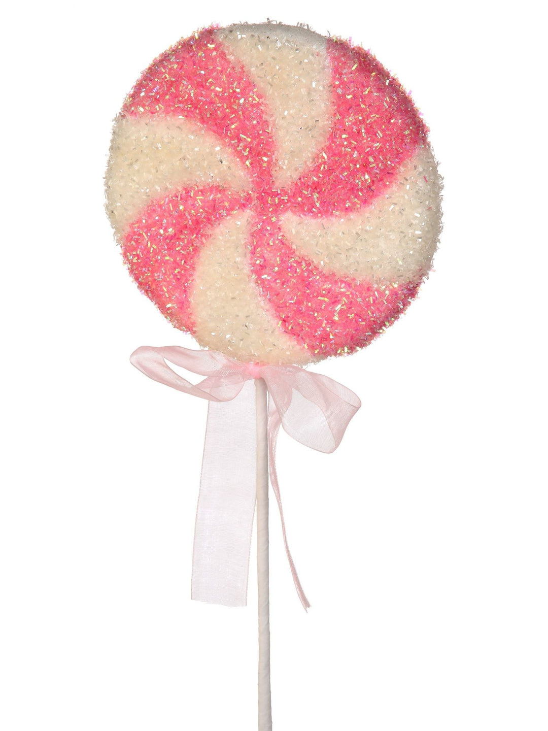 22" Sparkle Peppermint Disc With Bow Lollipop