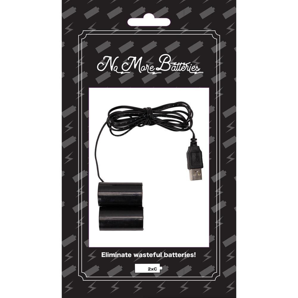 Black plastic battery replacement power pack with a long USB lead wire.