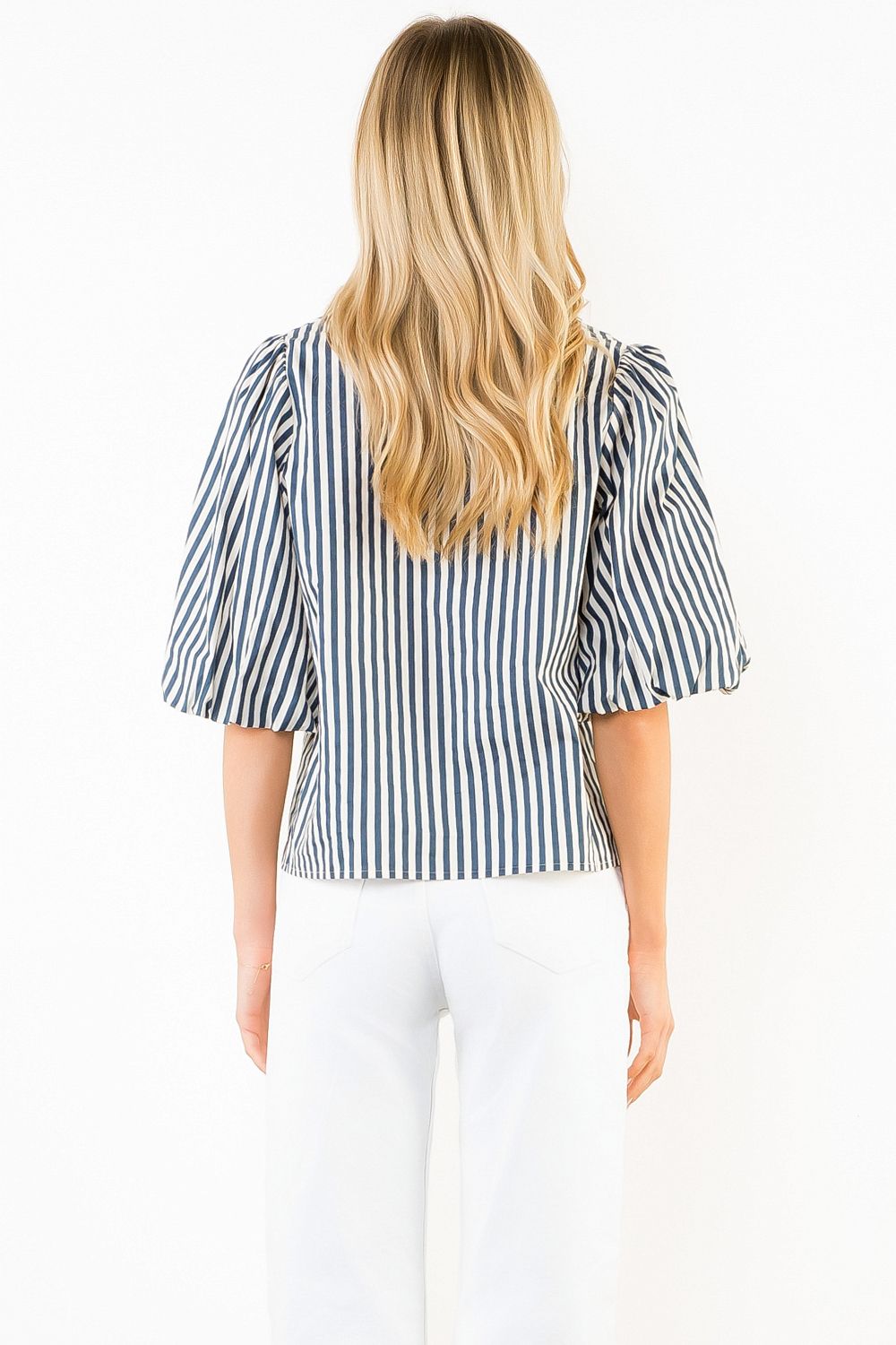 Jane Stripe Button Down Top