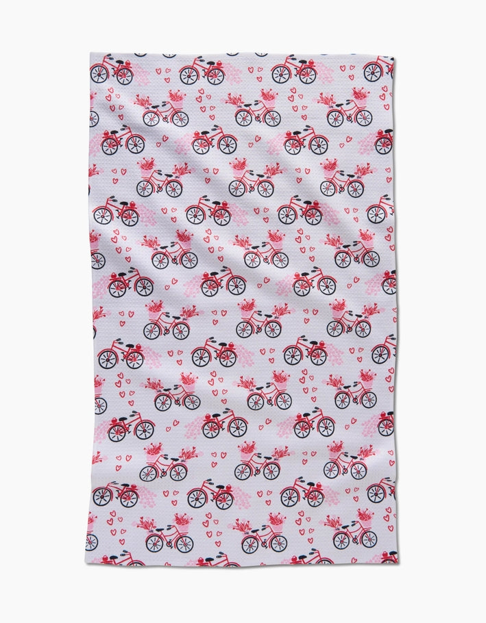 Recycled polyester waffle weave tea towel with single-sided print