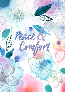 Watercolor flower comfort card with affectionate message inside.