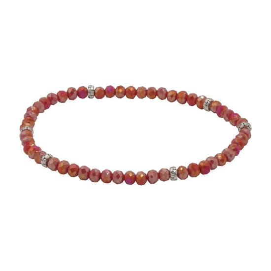 Silver accent mini crystal bracelet with stacked versatile design