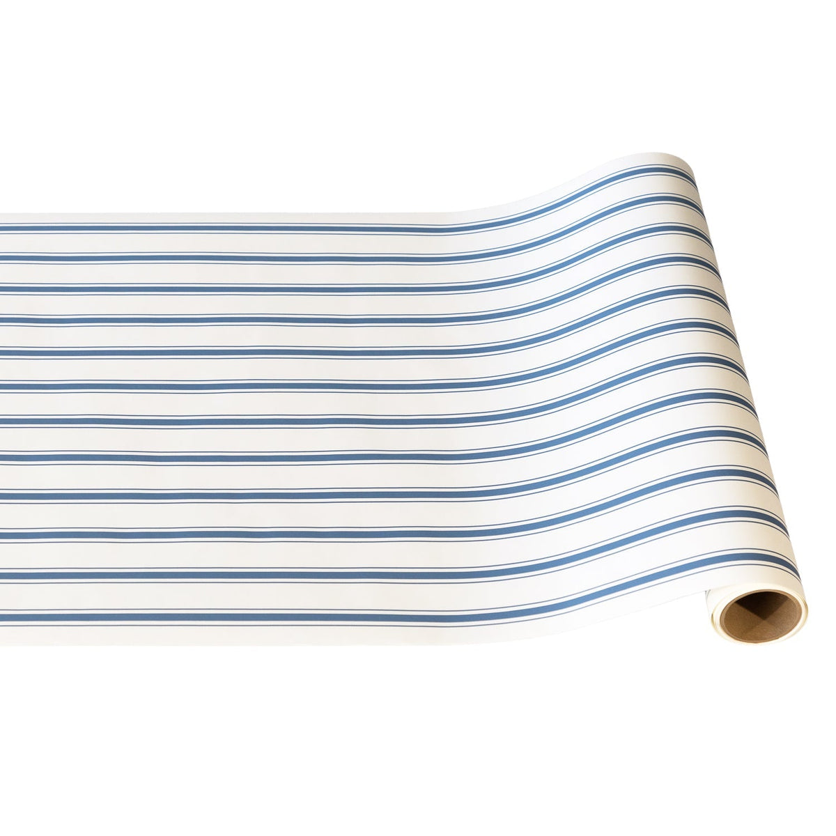 Cornflower blue linen stripe runner with a striped pattern