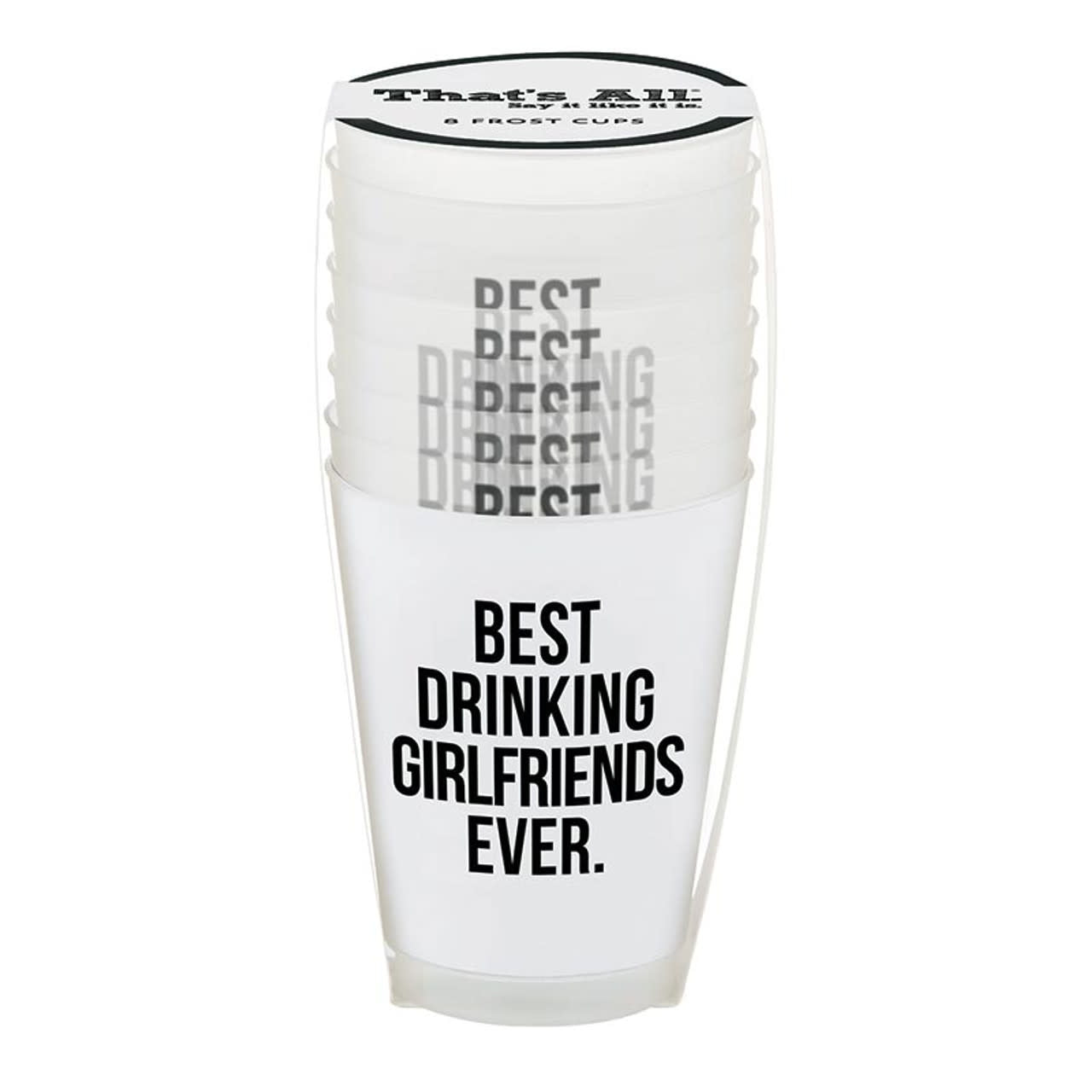 Frost Cup: frosted clear plastic reusable cup with fun design