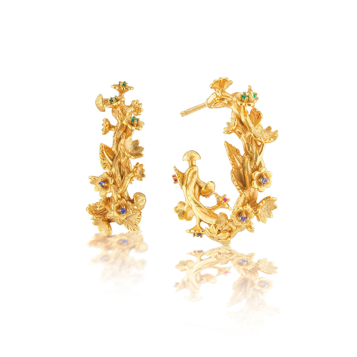 Small gold hoop earrings with an open circle silhouette.