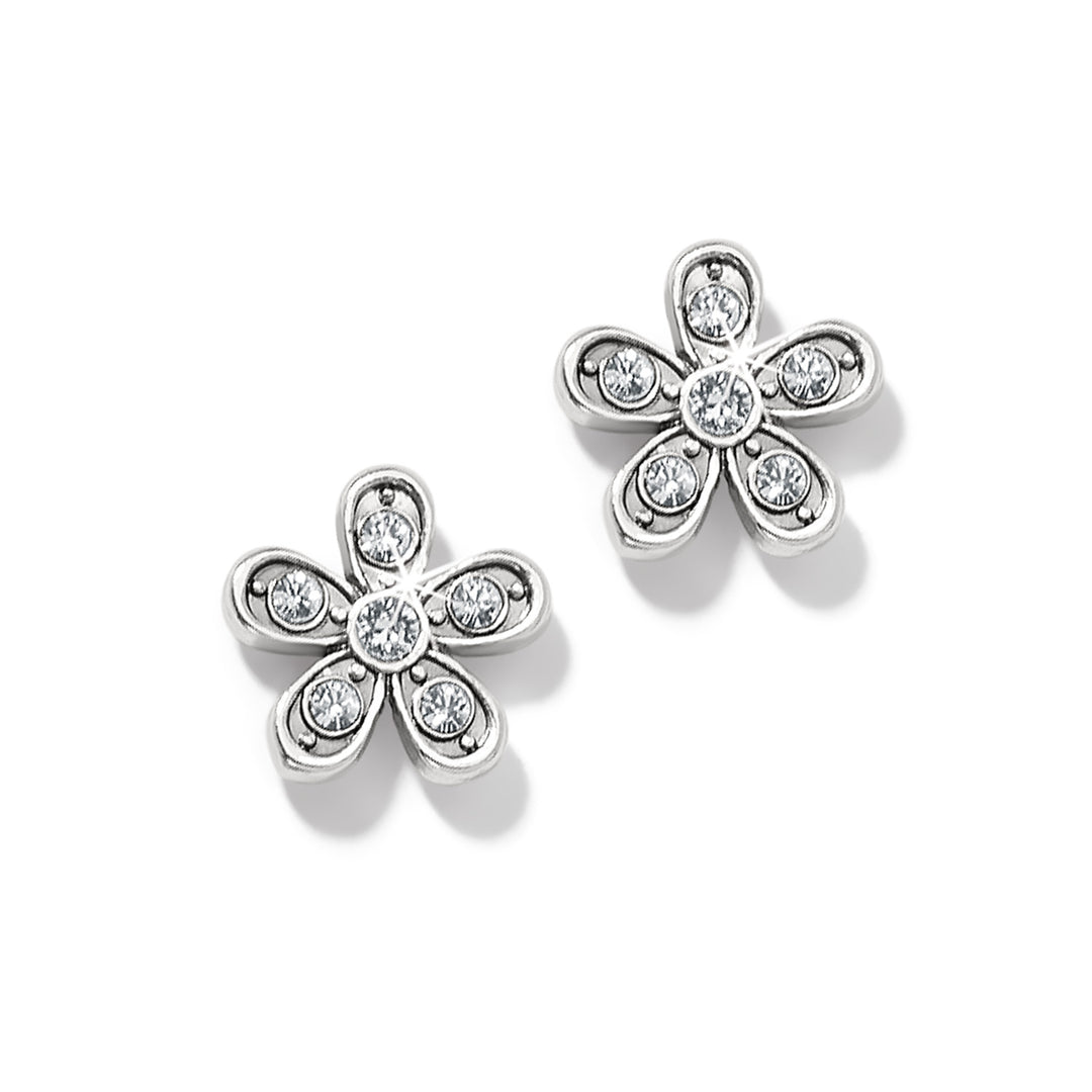 Enchanting Flower Silver Post Earrings