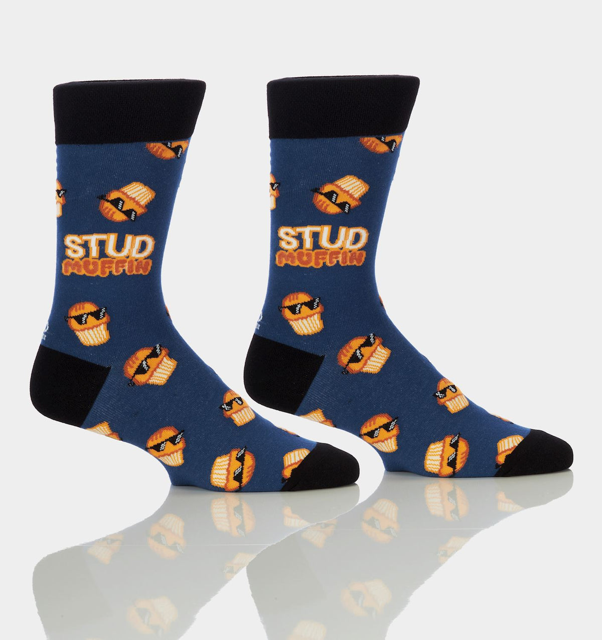 Men's crew sock in cotton with a sentiment print design.