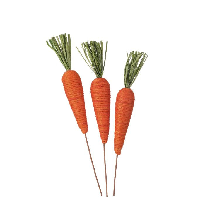 A single 14-inch jute carrot planter with a natural woven texture and tapered silhouette.